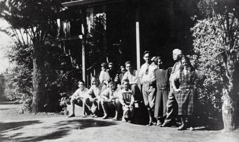 Black and white archival photo of the Peter Lee family.