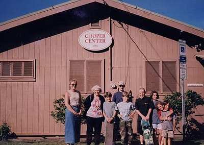 A group of Volcano residents pose outside Cooper Center in the late 1970s.
